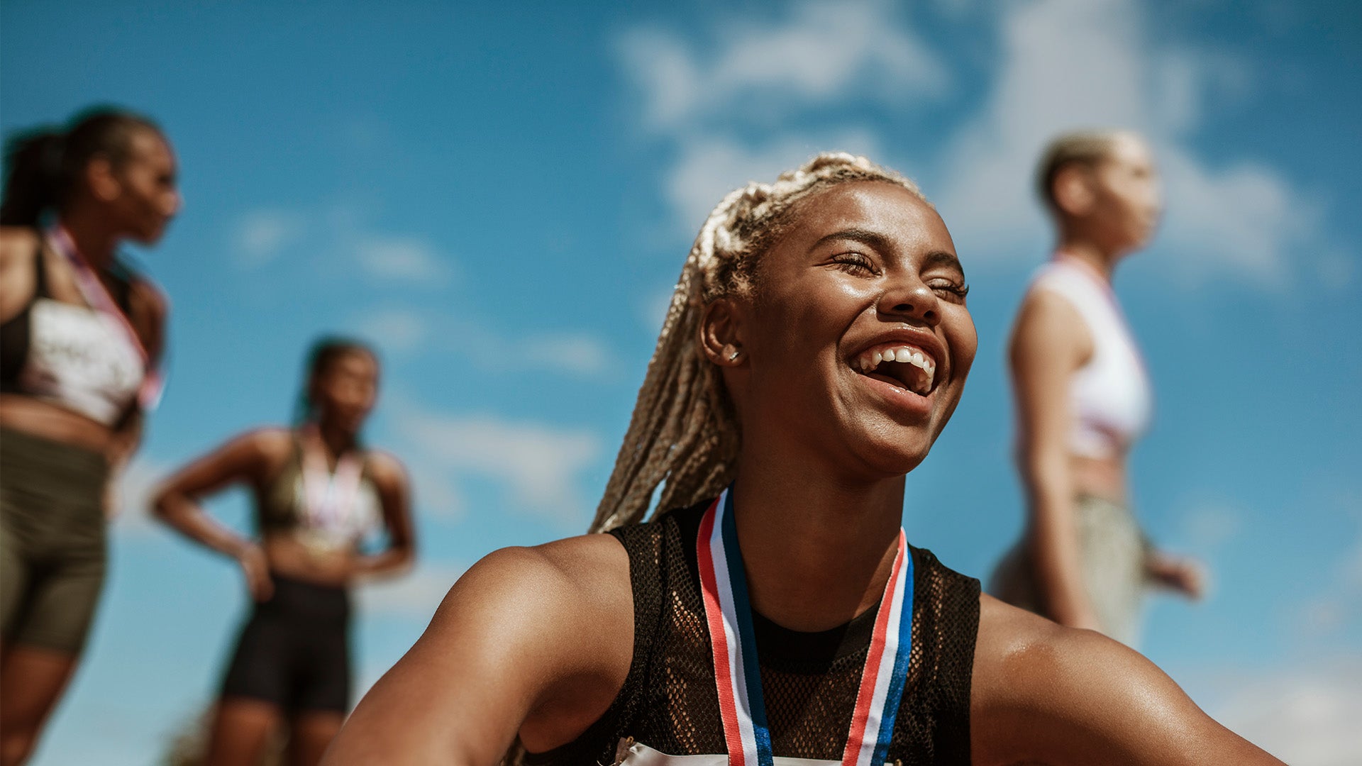 Sports Team Celebration Woman Smiling Image